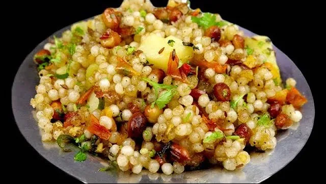 Traditional Sabudana Khichdi served with a side of yogurt 