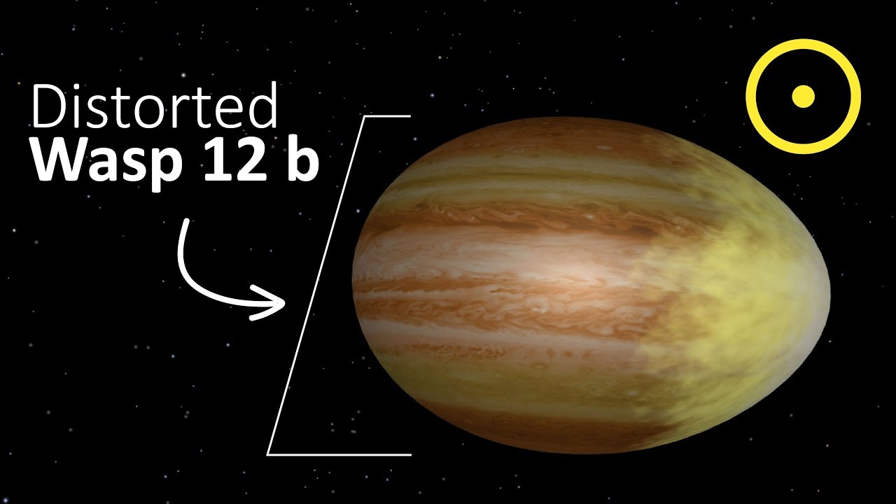 WASP-12 b being pulled apart by its parent star’s gravity.